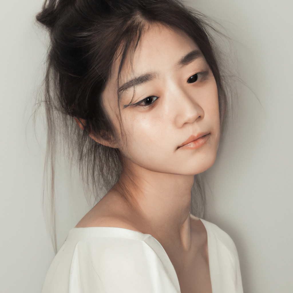 미니멀 인물 촬영 예시, 클린 화이트 배경 헤드샷